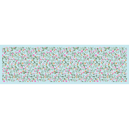 Alter Chemin de cuisine, 100% Made in Italy, Tapis antitache avec impression numérique, Chemin de table antidérapant et lavable, Modèle Fleurs - Bibiane, cm 180x52