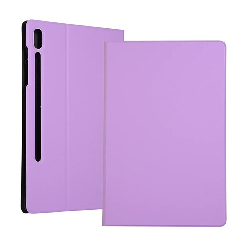 Wewoo Housse en cuir à rabat horizontal Voltage Elastic Texture pour Galaxy Tab S6 T860avec support violet