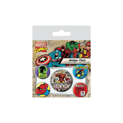 Pyramid International Marvel Comics - Pack 5 badges Iron Man