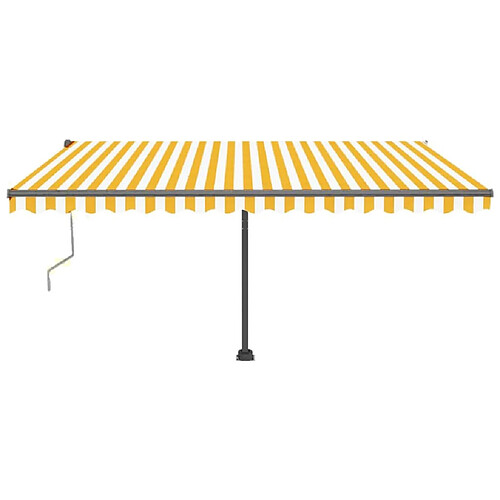 Maison Chic Auvent automatique | Store banne extérieur | Marquise sur pied 400x350 cm Jaune/Blanc -MN60989