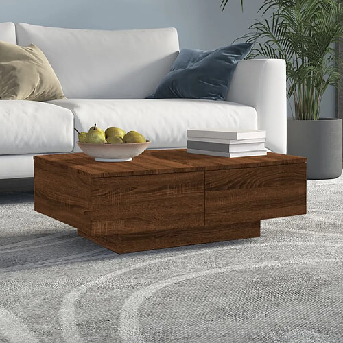 vidaXL Table basse Chêne marron 90x60x31 cm Bois d'ingénierie