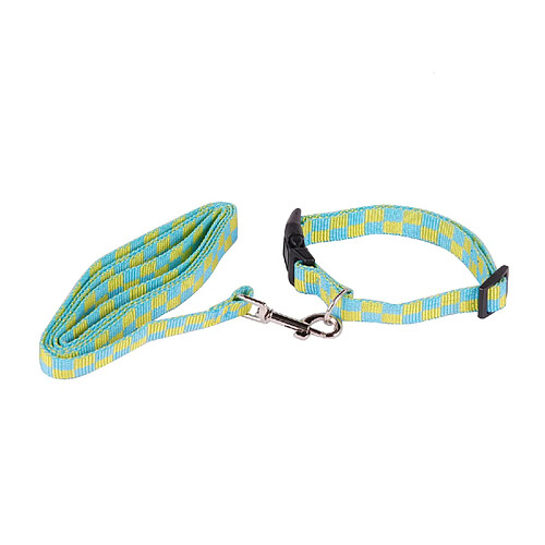 Dogi Collier laisse pour chien - Taille L - Bleu et jaune