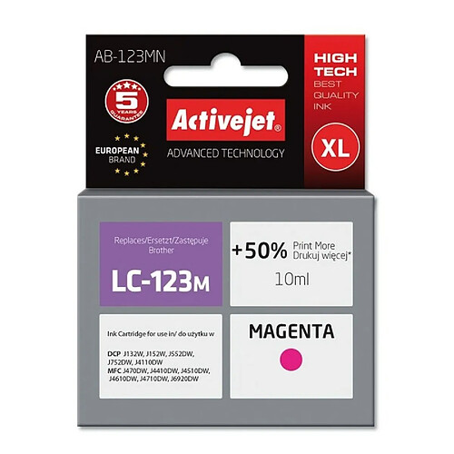 Activejet? Cartouche d'encre originale Activejet AB-123MN Magenta