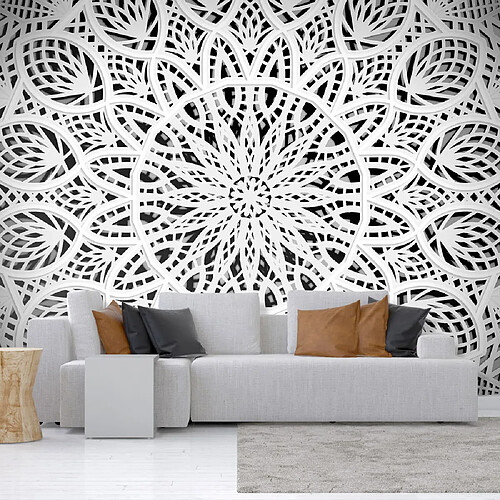 Artgeist Papier peint - White Mandala [200x140]