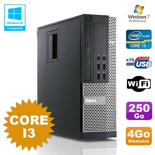 PC Dell Optiplex 7010 SFF Core I3 3.1GHz 4Go Disque 250Go DVD Wifi W7 · Occasion