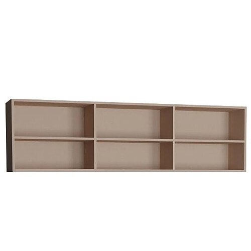 Inside 75 Surmeuble 6 niches de rangements pour lit escamotable horizontal 140 x 200 cm Hauteur 56 cm finition taupe mat