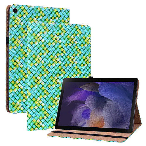 Etui en PU texture tissée multicolore antichoc avec support et porte-cartes vert pour votre Samsung Galaxy Tab A8 10.5 (2021)