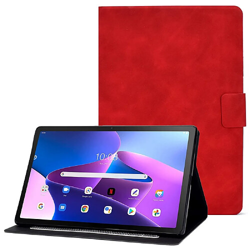 Etui en PU magnétique avec support et porte-cartes pour votre Lenovo M10 FHD REL/M10 Plus X606F - rouge