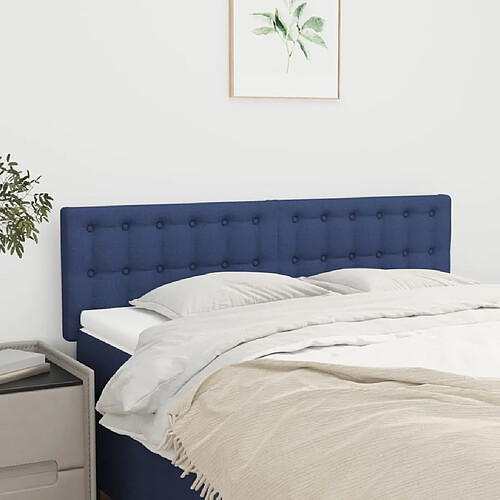 vidaXL Têtes de lit 2 pcs Bleu 72x5x78/88 cm Tissu