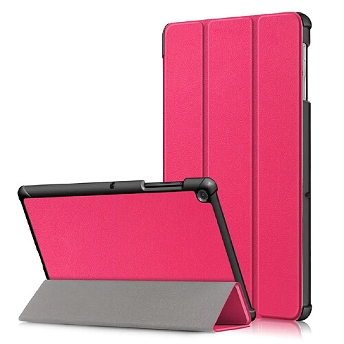 Etui en PU triple pli avec support rose pour votre Samsung Galaxy Tab S5e SM-T720/SM-T725