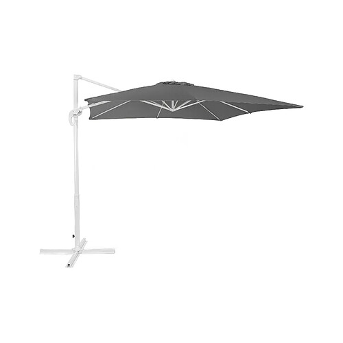 Beliani Parasol de jardin carré 250 x 250 cm gris foncé MONZA