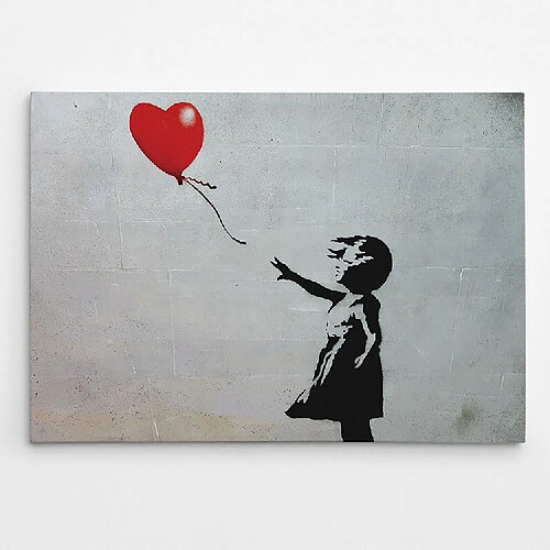 EPIKASA Impression sur Toile Banksy Fille avec ballons