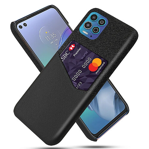 Coque en TPU + PU Conception hybride combinée avec porte-carte noir pour votre Motorola Moto G100/Edge S