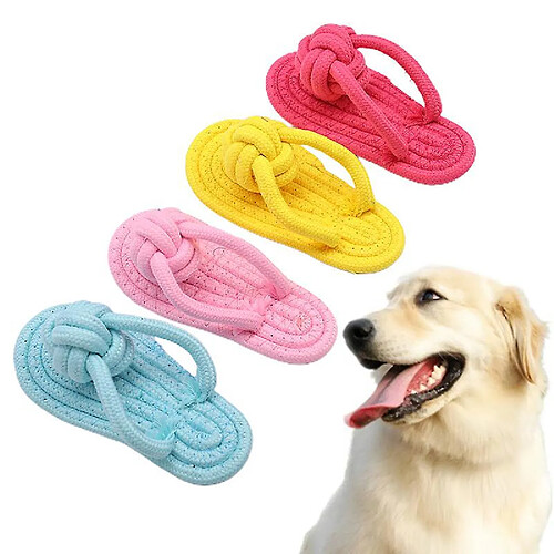 Jouet pour chien en forme de chaussure en coton Jouet pour chien à mordre et à mâcher