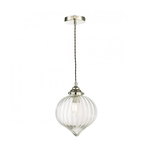 Luminaire Center Suspension Mya Nickel poli,verre 1 ampoule 25,5cm