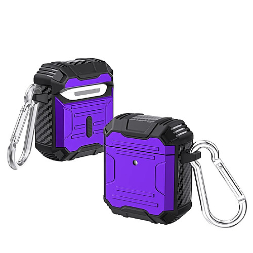 Coque en TPU antichoc avec porte-clés, violet pour votre AirPods with Charging Case (2016)/(2019)/AirPods with Wireless Charging Case (2019)