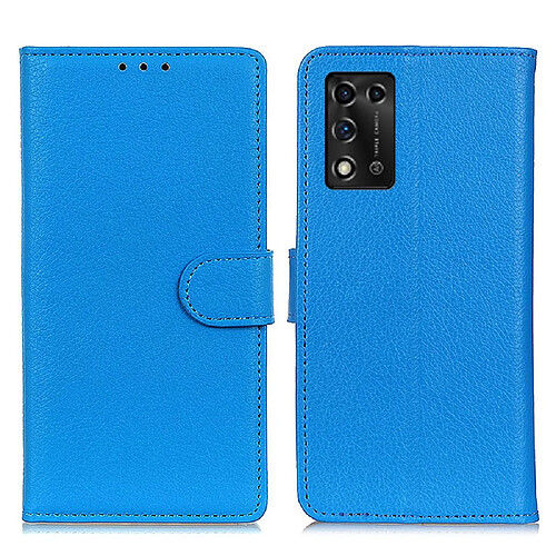 Etui en PU texture litchi avec support, bleu pour votre ZTE Libero 5G II 5G