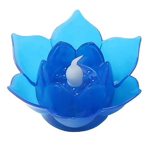 L'eau flottante de la lampe LED Lotus souhaitant une bougie artificielle s'allume en bleu