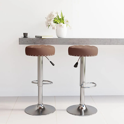 vidaXL Tabourets de bar lot de 2 marron tissu