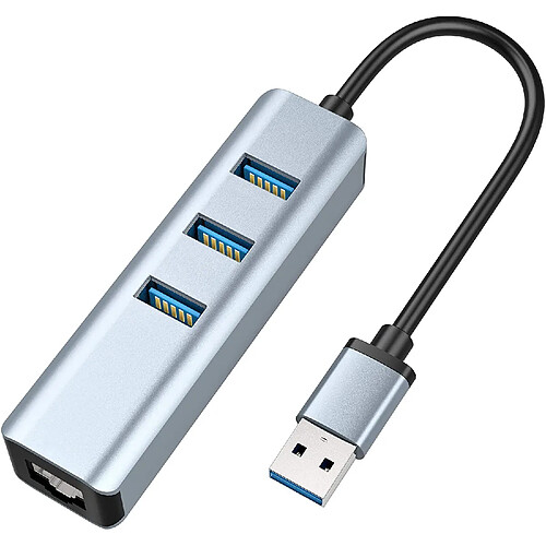 Adaptateur USB 3.0 vers Ethernet, concentrateur USB 3.0 à 3 ports avec adaptateur Ethernet RJ45 10/100/1000 Gigabit prenant en charge Windows 10, 8.1, Mac OS, Surface Pro, Linux, Chromebook et plus