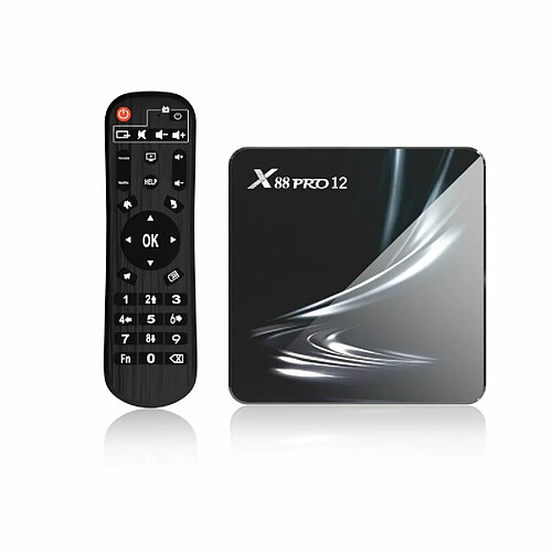 X88 Pro 12 Décodeur Rk3318 Android 12.0 Hd Double Bande Wifi6 Compatible Bluetooth Tv Box Prise Ue 4 32 Go