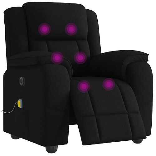 vidaXL Fauteuil de massage inclinable électrique Noir Tissu