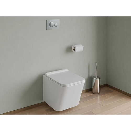 Vente-Unique Plaque de commande pour WC avec double touche - Chrome - OPULUS