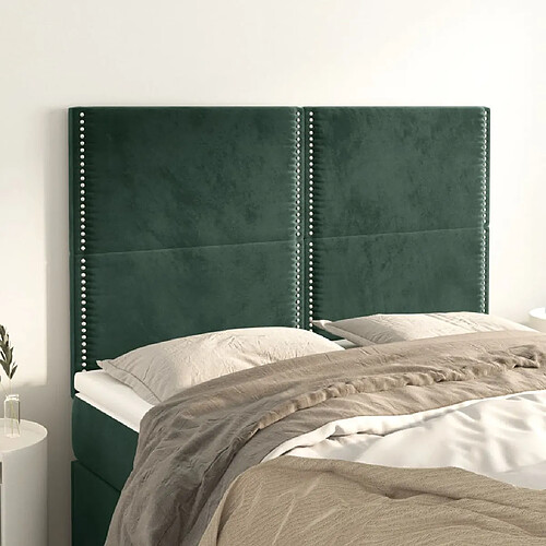 vidaXL Têtes de lit 4 pcs Vert foncé 72x5x78/88 cm Velours