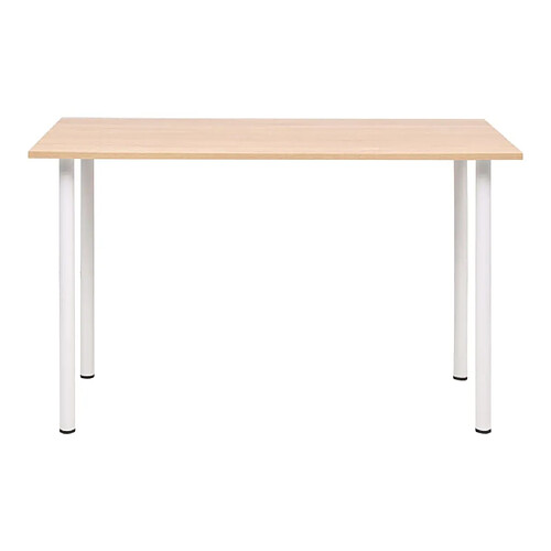 Maison Chic Table de salle à manger,Table à dîner 120x60x73 cm Chêne et blanc -GKD77029