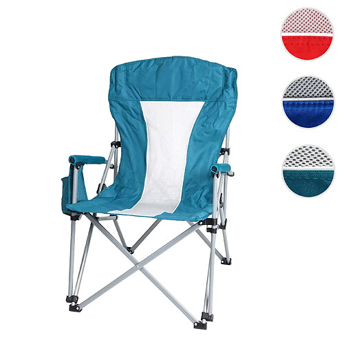 Mendler Chaise de camping HWC-L50, chaise pliante chaise de pêcheur chaise de régie, lavable housse de protection acier tissu/textile ~ turquoise