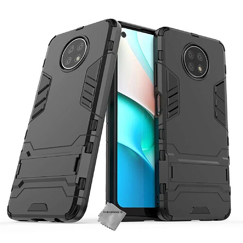 Htdmobiles Coque rigide anti choc pour Xiaomi Redmi Note 9T 5G + film ecran - NOIR