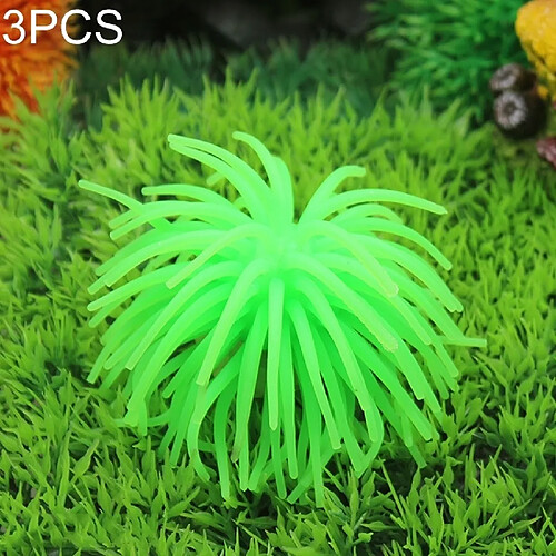 Wewoo Décoration aquarium vert 3 PCS Articles TPR Simulation Sea Urchin Ball Corail, Taille: M, Diamètre: 10cm