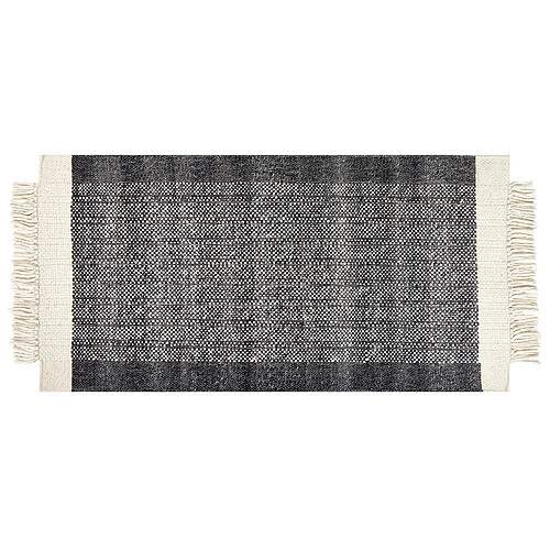 Beliani Tapis en laine blanc cassé et noir 80 x 150 cm ATLANTI