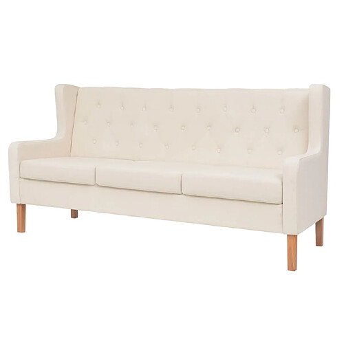 Maison Chic Ensemble de canapés 2 pcs, Canapé droit Sofa pour Salon tissu blanc crème -GKD661443