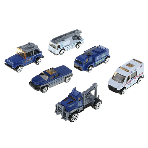 6pcs 1:64 alliages de voiture en plastique moulé sous pression parti des faveurs pour enfants bambin - voitures de police