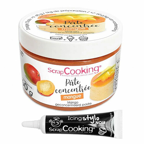 Scrapcooking Pâte de fruits concentrée 30 g mangue + Stylo de glaçage noir