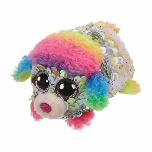 Ludendo Teeny Ty sequins - Peluche Rainbow le caniche 8 cm