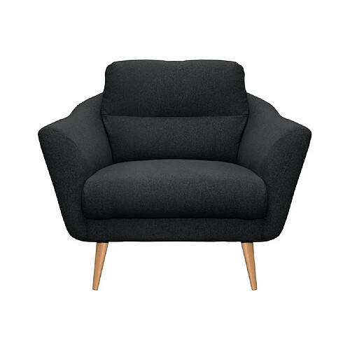 VENESETTI Fauteuil en tissu luxe 1 place, TRENDY noir (gris très sombre)