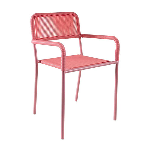 Aubry Gaspard Chaise enfant en polyrésine rose.