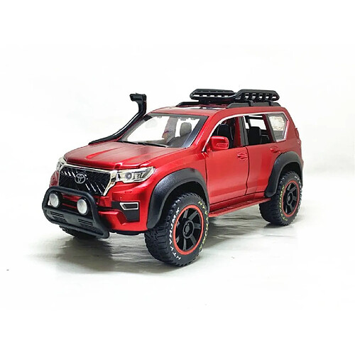 Universal Émulation élevée 1: 24 Toyota Prado SUV alliage modèle de voiture moulée sous pression modèle de collection de voiture jouets cadeaux pour enfants | Voitures jouets moulées sous pression(Rouge)