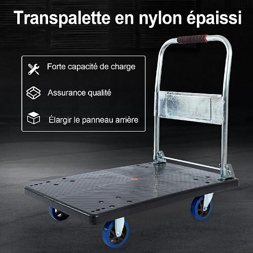 FOXSPORT-Chariot à plate-forme pliable-Roue en PU micro