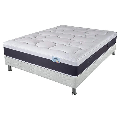 Ebac Matelas + sommier tapissier 180x200 Ressorts - Rueda - Soutien ferme - Made in France