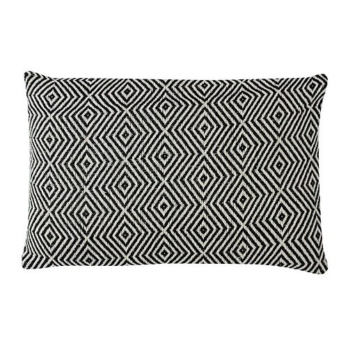 Thedecofactory ESCAPADE - Coussin ethnique motif ikat naturel et noir 60x40