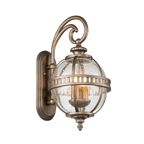 Elstead Lighting Applique murale extérieur Kichler Aluminium,laiton,verre grainé transparent Bronze bruni