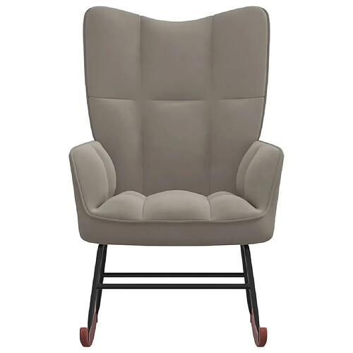 Maison Chic Chaise à bascule | Fauteuil Relax, design moderne Gris clair Velours -GKD41117