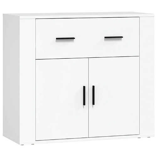 Maison Chic Commode Buffet - Meuble de rangement Blanc 80x33x70 cm Bois d'ingénierie -GKD64796