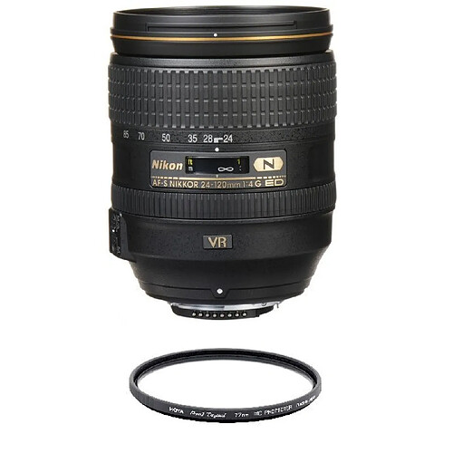 NIKON AF-S 24-120MM F4G ED VR Black + HOYA 77mm PRO 1D Protector