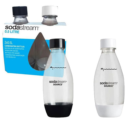 Pack de 2 bouteilles de 0.5l pour machines à gazéifier - 3000047 - SODASTREAM