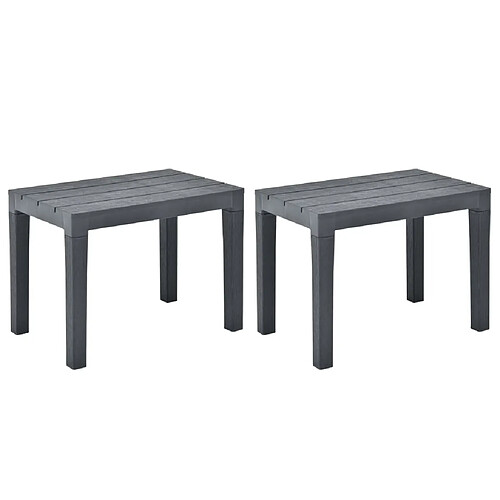 vidaXL Bancs de jardin 2 pcs Anthracite Plastique