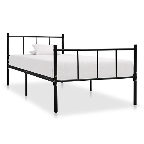 vidaXL Cadre de lit sans matelas noir métal 90x200 cm